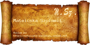 Mateicska Szulamit névjegykártya